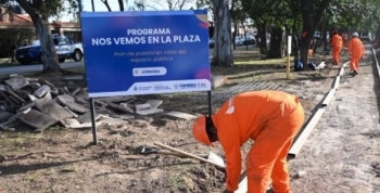 Avanza la puesta en valor de tres plazas de barrio Poeta Lugones