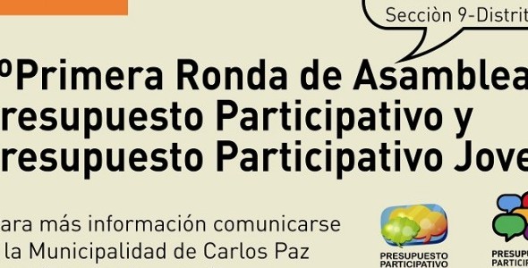 PRESUPUESTO PARTICIPATIVO: PRIMERA RONDA DE ASAMBLEAS 2017/2018 EN CARLOS PAZ
