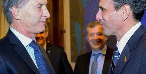 Macri recibió a Capriles, en pleno proceso de revocatoria de mandato de Maduro