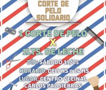 EVENTO DE CORTE DE PELO SOLIDARIO EN CARLOS PAZ