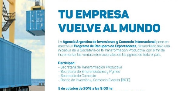 Se presenta el programa Recupero de Exportadores