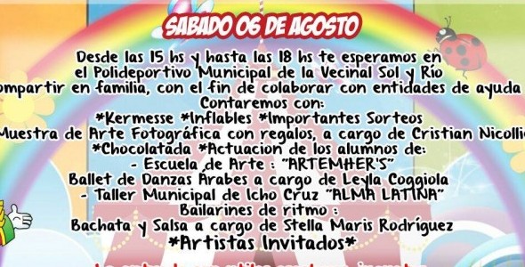  Llega el 1er Festival Solidario por el Mes del Niño en Villa Carlos Paz