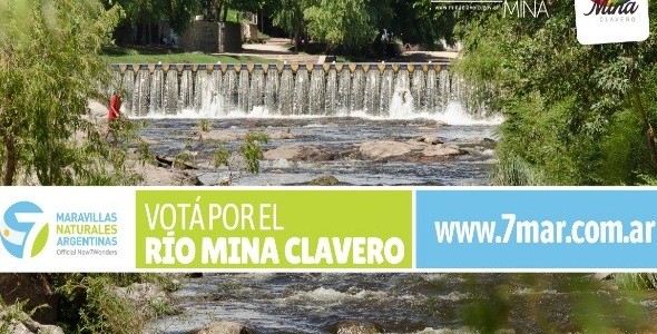 El río Mina Clavero compite por ser maravilla natural argentina
