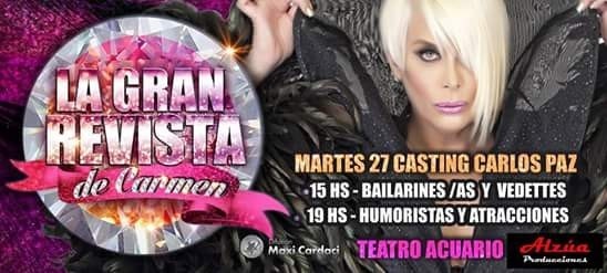 CASTING EN CARLOS PAZ PARA EL NUEVO SHOW DE CARMEN BARBIERI