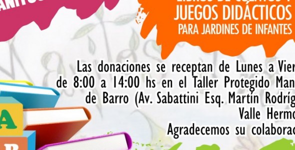 Colecta de libros de cuentos y juegos didácticos en Valle Hermoso