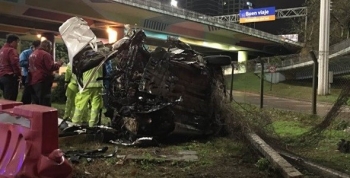 Conducía a 170 km/h por la General Paz y cayó con su auto a la Avenida del Libertador: está grave