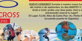 TEAM CROSS H2O, entrenamiento fitness líder agrega un nuevo horario en Carlos Paz