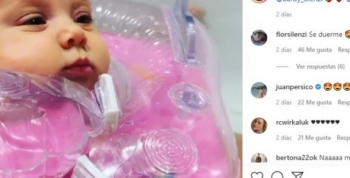 El Polaco y Barby Silenzi le compraron a su bebé un flotador para bañarla y las redes lo amaron