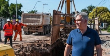 Llaryora recorrió la duplicación de calzada de la avenida Bodereau