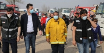 Calvo estuvo en la Unidad de Comando de Emergencia contra los incendios