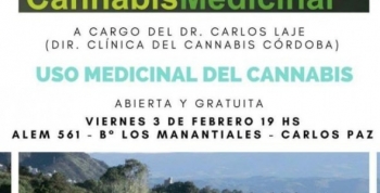 Charla gratuita en Carlos Paz sobre el uso del Cannabis en la medicina