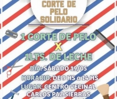 EVENTO DE CORTE DE PELO SOLIDARIO EN CARLOS PAZ