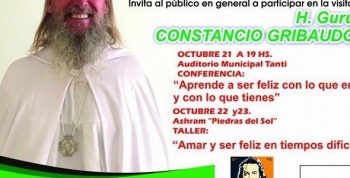 El Ashram Piedras Del Sol invita a la visita del Gurú Constancio Gribaudo  