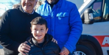 Huinca Renancó Llaryora entregó dos ambulancias y recorrió la obra del Hospital René Favaloro