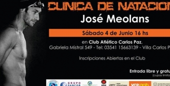 Clínica de natación de José Meolans en Carlos Paz