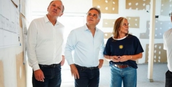 Llaryora recorrió la obra del Centro de Desarrollo Infantil de Río Cuarto