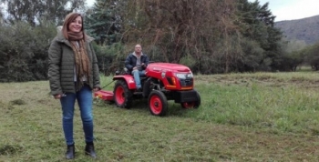 Patricia Cicerone presentó el nuevo Tractor Desmalezador en San Antonio