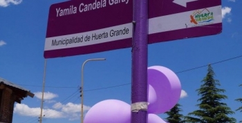Nombran calle de Huerta Grande como Yamila Garay, víctima de violencia de género